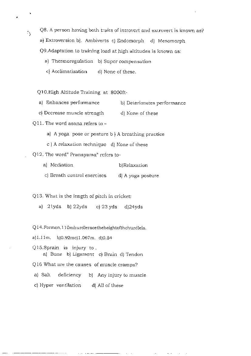 physical education sample paper 12th class