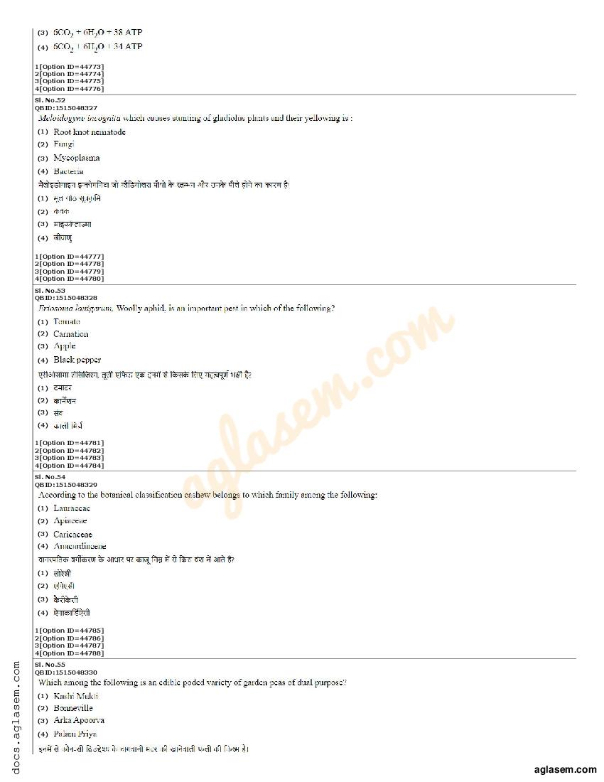 CUET PG Agricultural Science Question Paper 2022 (PDF) - Download Here ...