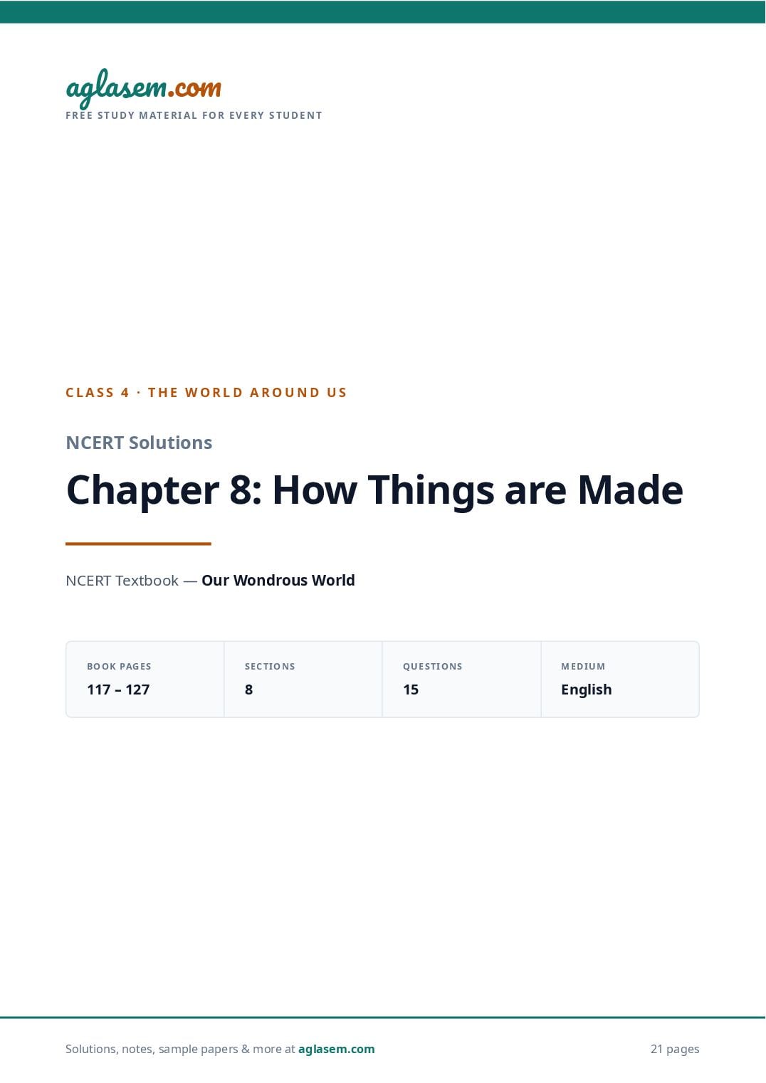 NCERT Solutions Class 4 The World Around Us Chapter 8 How Things Are Made - Page 1 of 22
