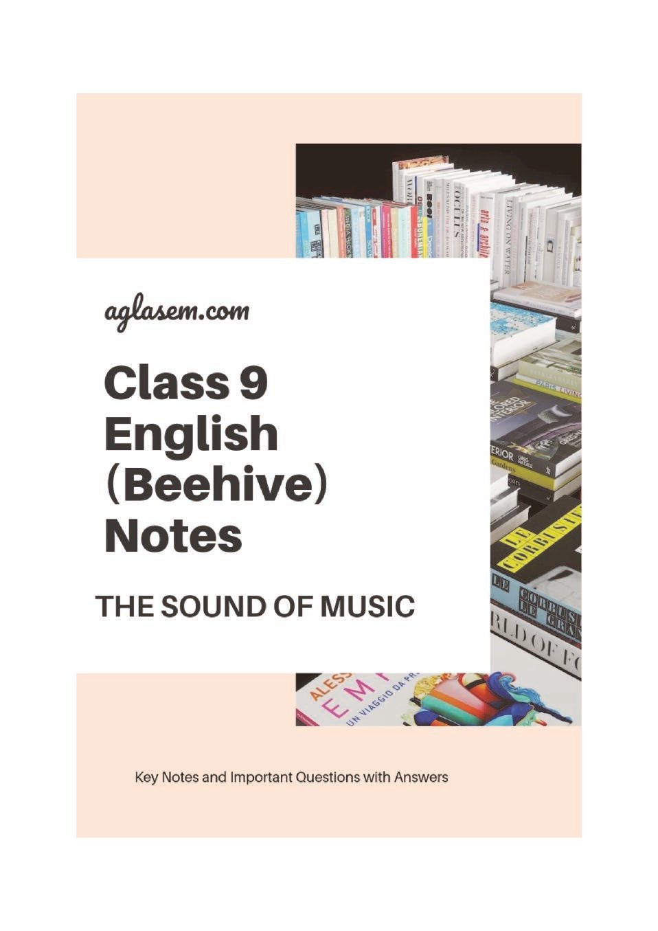 Class 9 English Beehive Notes For The Sound of Music - Page 1