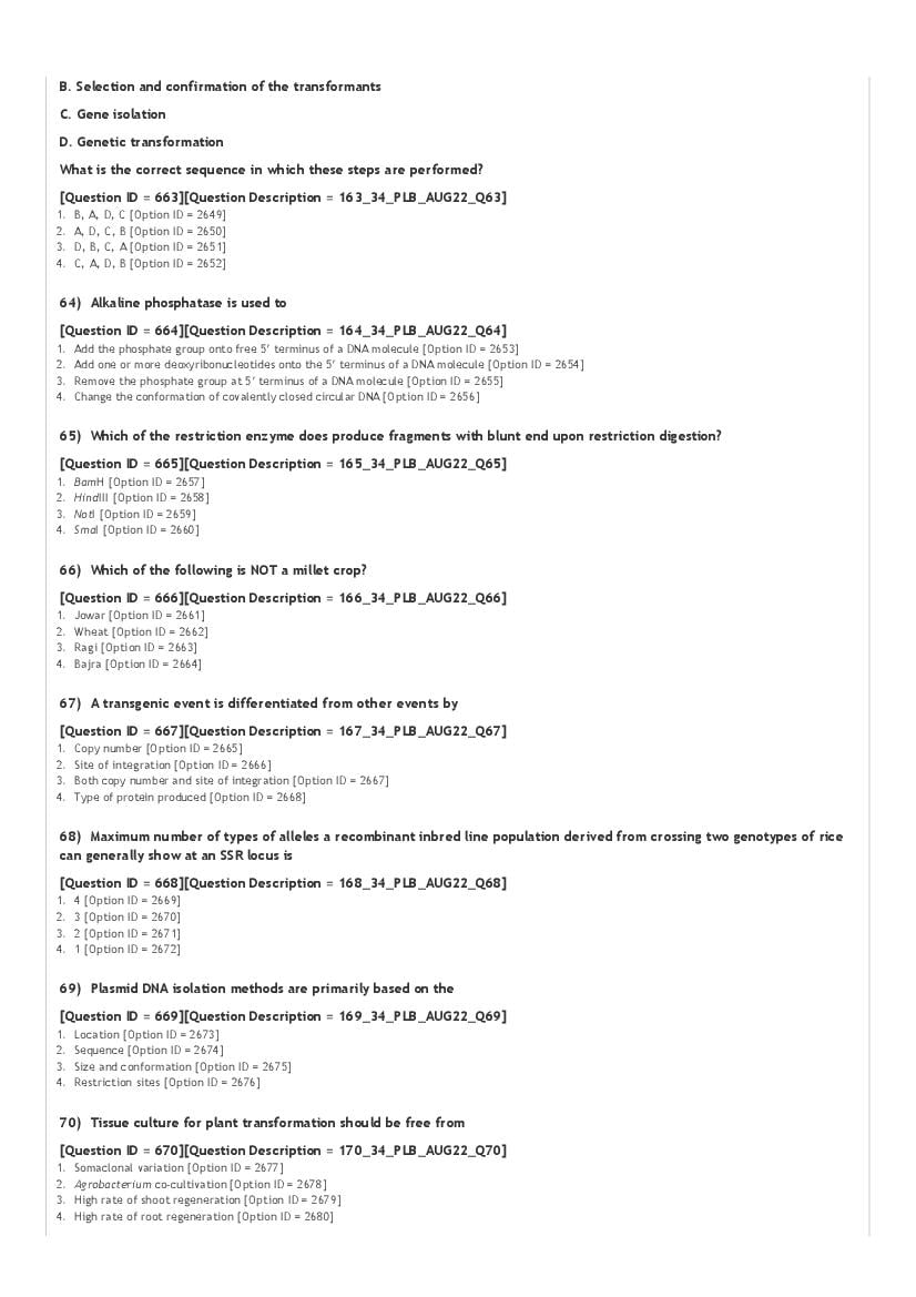 ICAR AIEEA PG 2022 Question Paper PDF (20 Subjects)