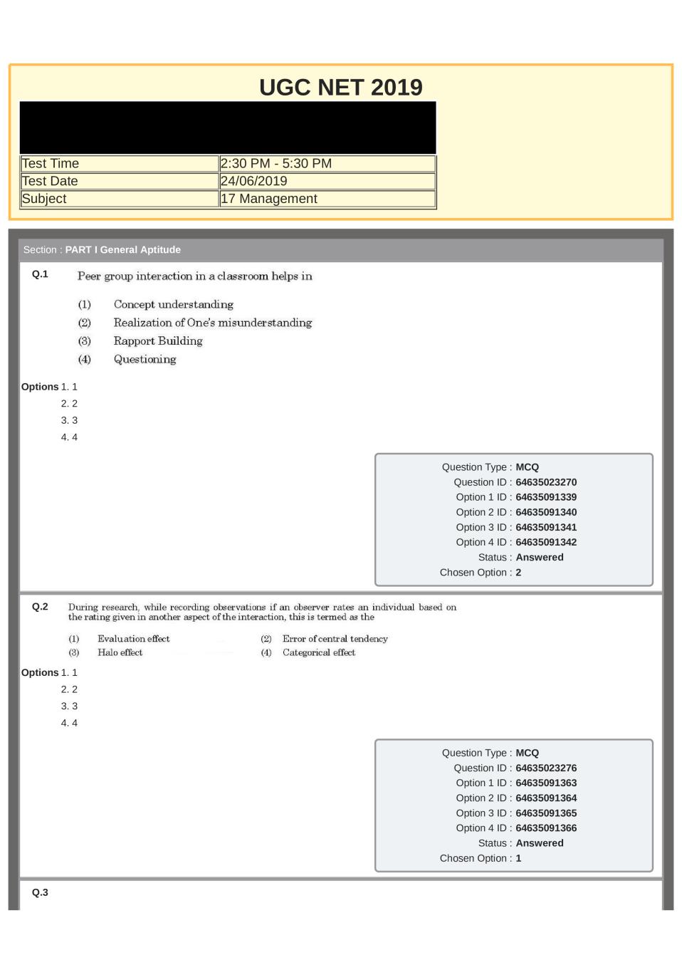 UGC NET Question Paper Management 24 June 2019 Second Shift - Page 1