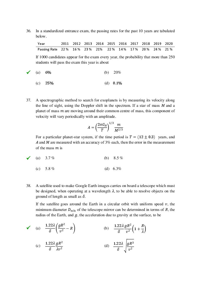 TIFR GS 2022 Question Paper PDF (6 Papers incl. Wildlife Biology)