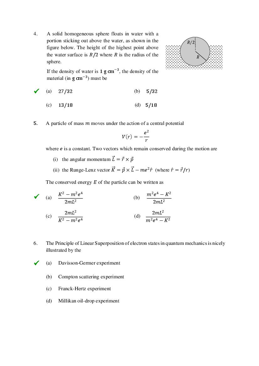 TIFR GS 2022 Question Paper PDF (6 Papers incl. Wildlife Biology)
