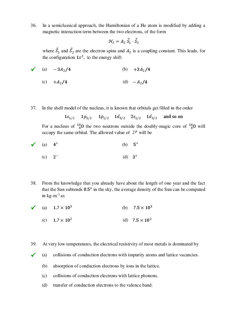 TIFR GS 2022 Question Paper PDF (6 Papers incl. Wildlife Biology)