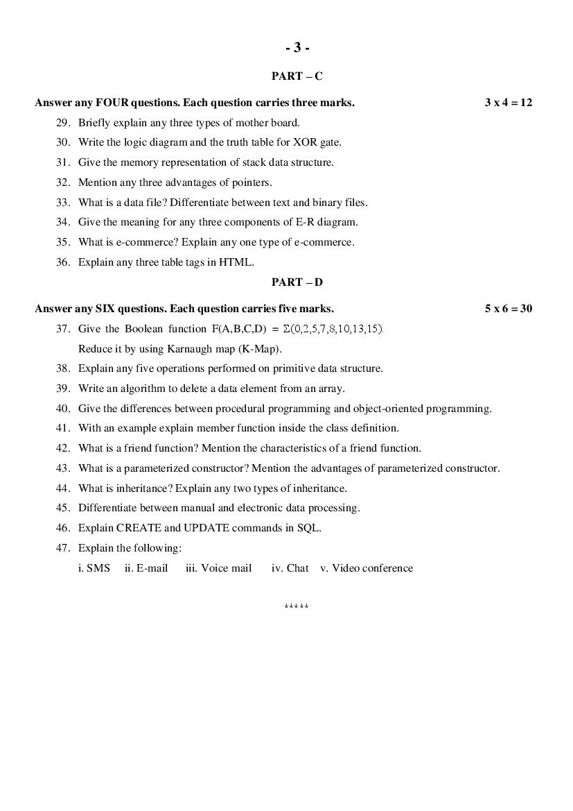 Karnataka 1st PUC Computer Science Model Paper 2024 PDF 49 OFF