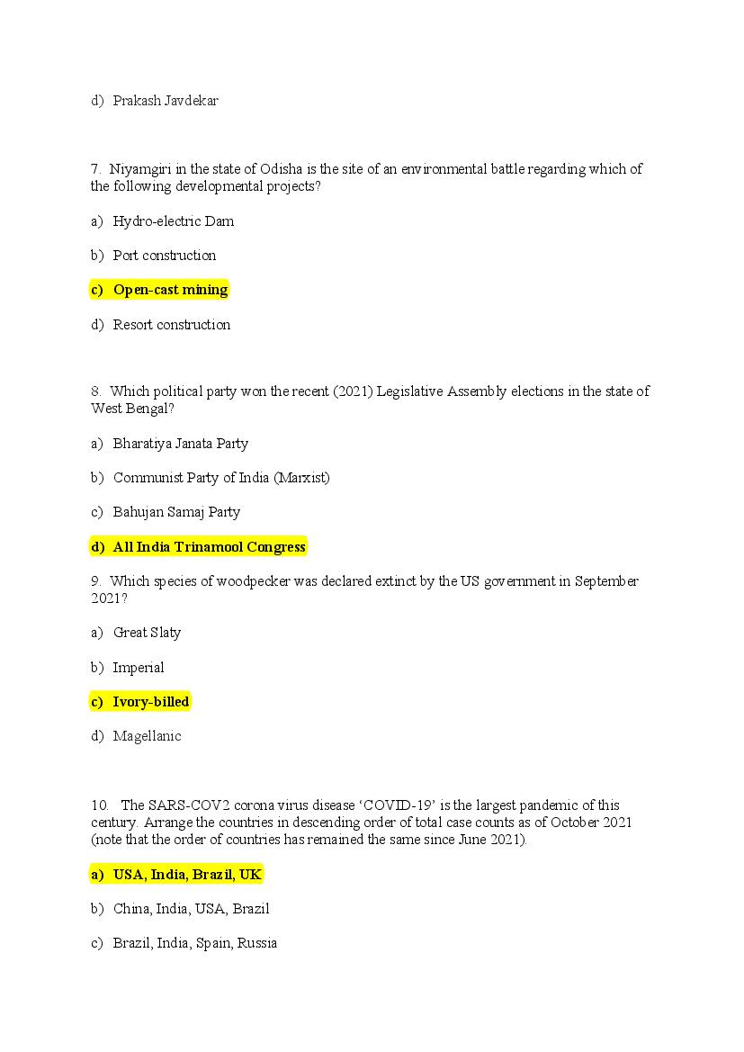 TIFR GS 2022 Question Paper Wildlife Biology and Conservation picture
