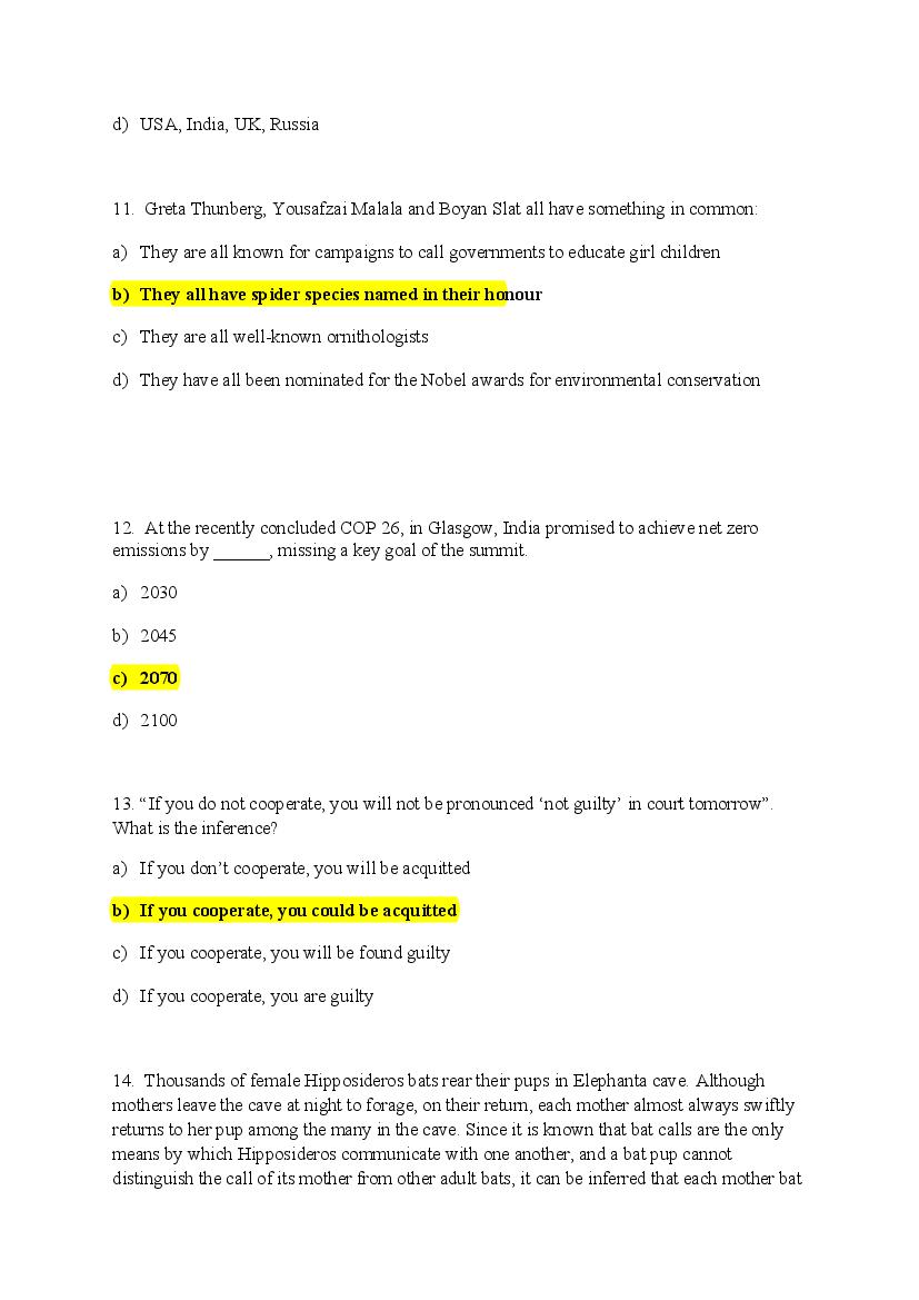TIFR GS 2022 Question Paper Wildlife Biology and Conservation picture picture