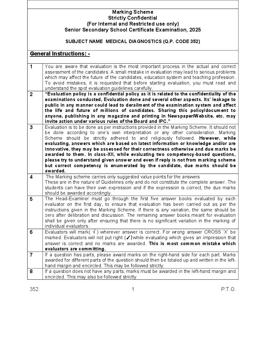 CBSE Class 12 Question Paper 2025 Solution Medical Diagnostics - Page 1