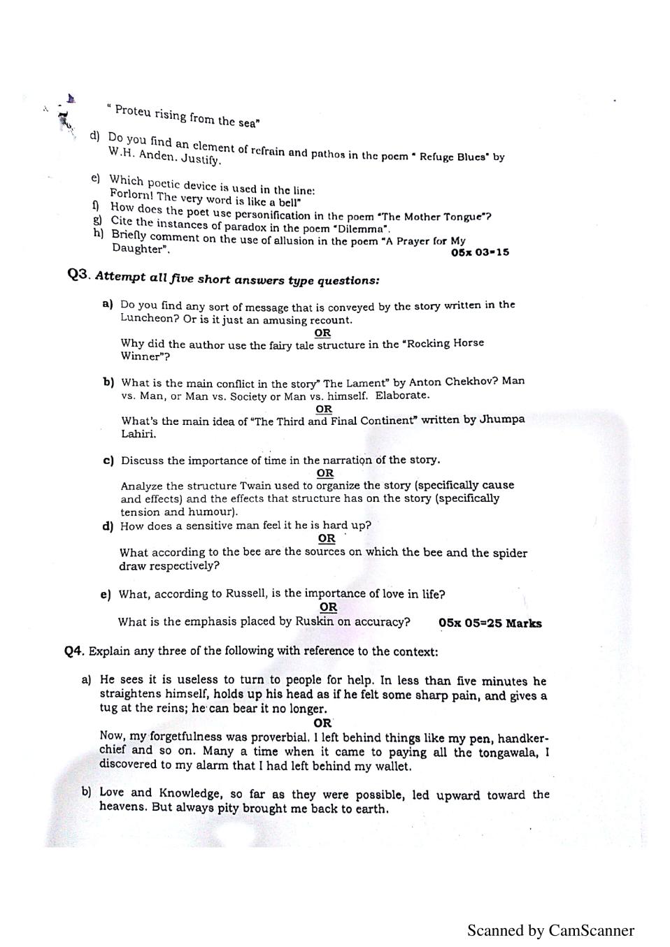 Jkbose Class 11th Model Question Paper 2023 For English Literature Jk Board Plus One English 3088