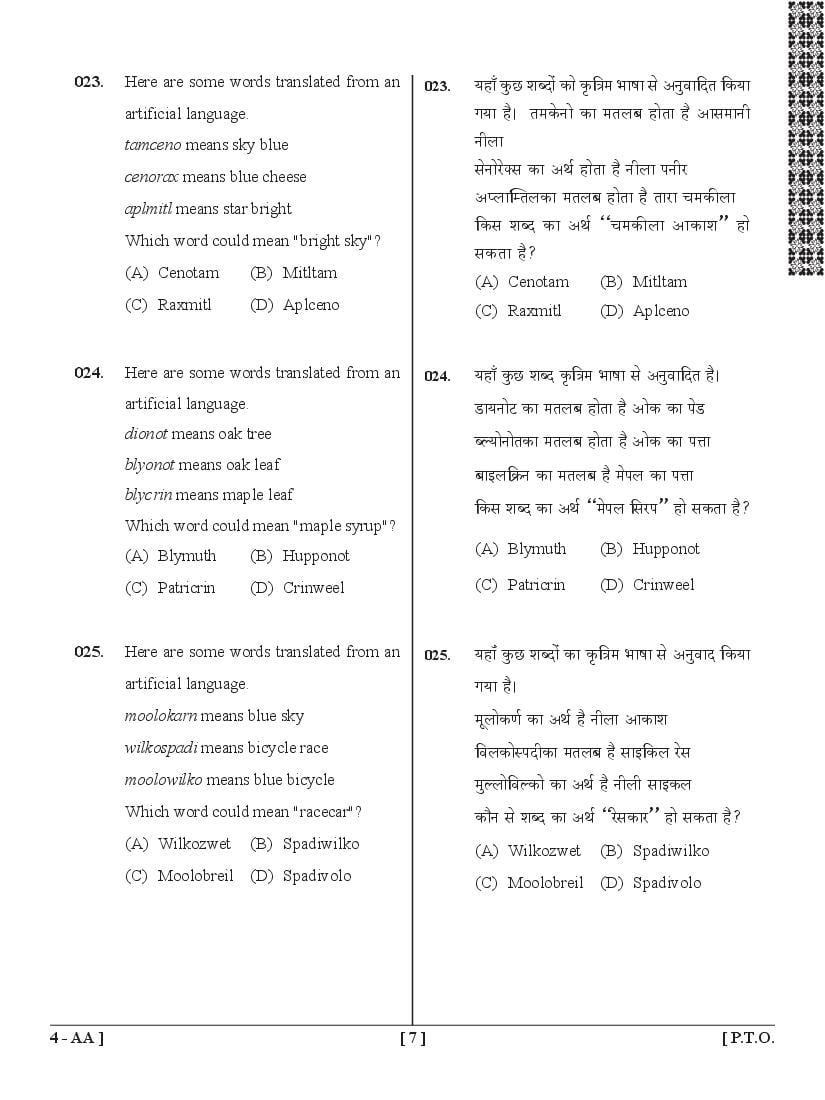 UPSEE General Awareness Question Papers PDF (BHMCT, BFAD, BFA)