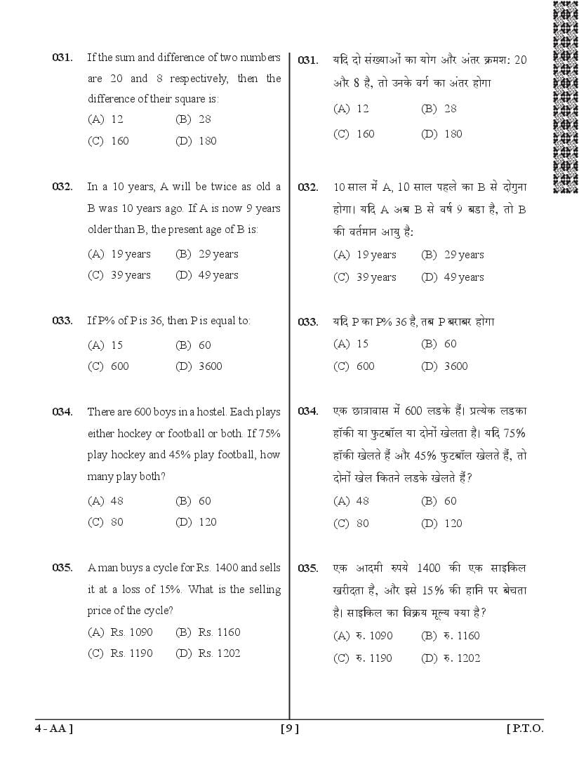UPSEE General Awareness Question Papers PDF (BHMCT, BFAD, BFA)