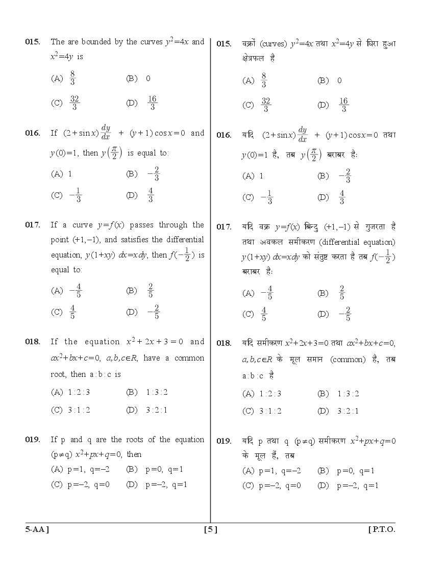 UPSEE B.Sc Graduates Lateral Entry Question Papers PDF (2015-2020)