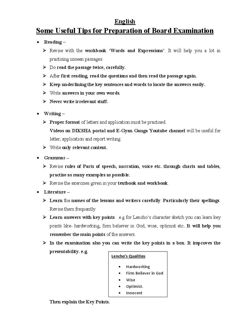 english important questions class 10 up board