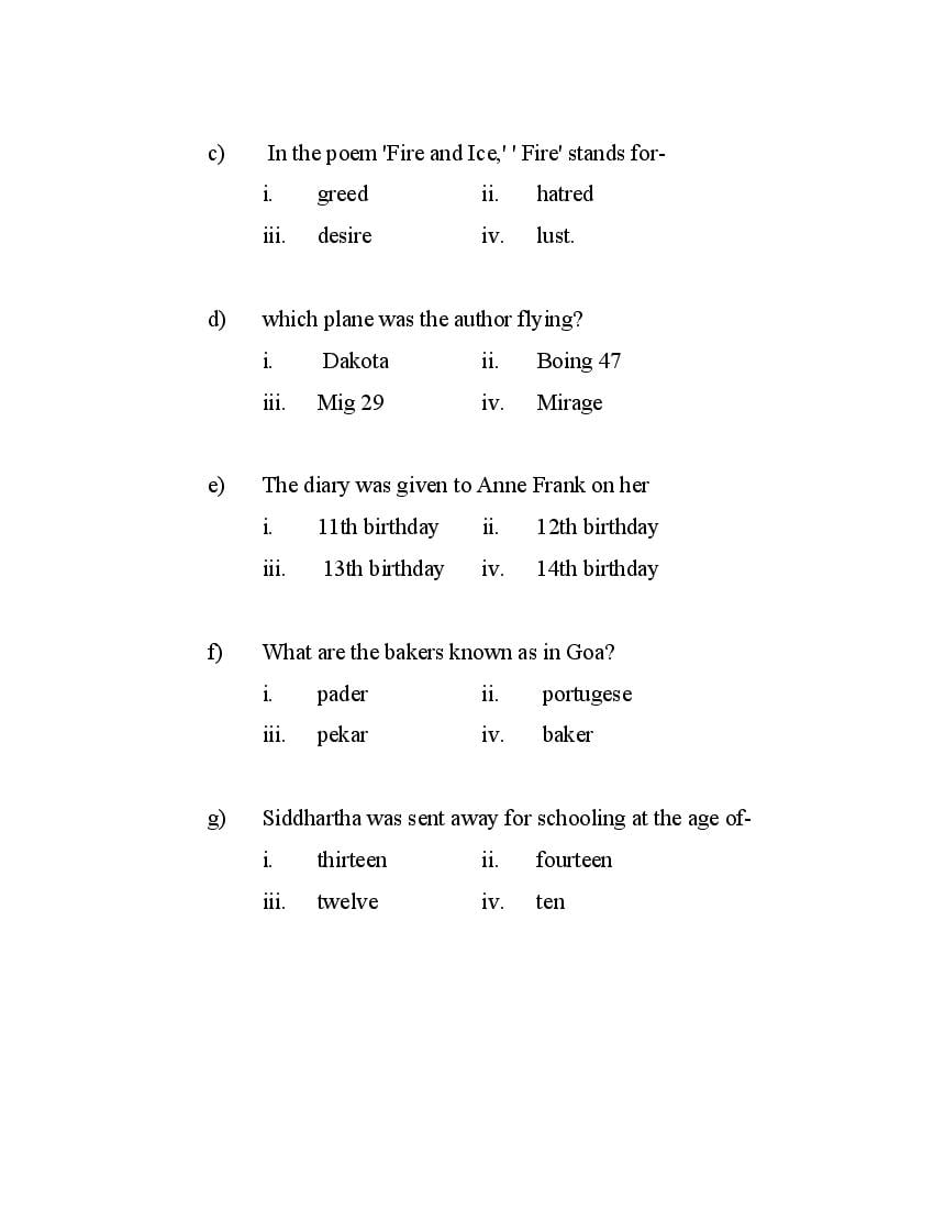 MP Board Class 10 Sample Paper 2022 for English