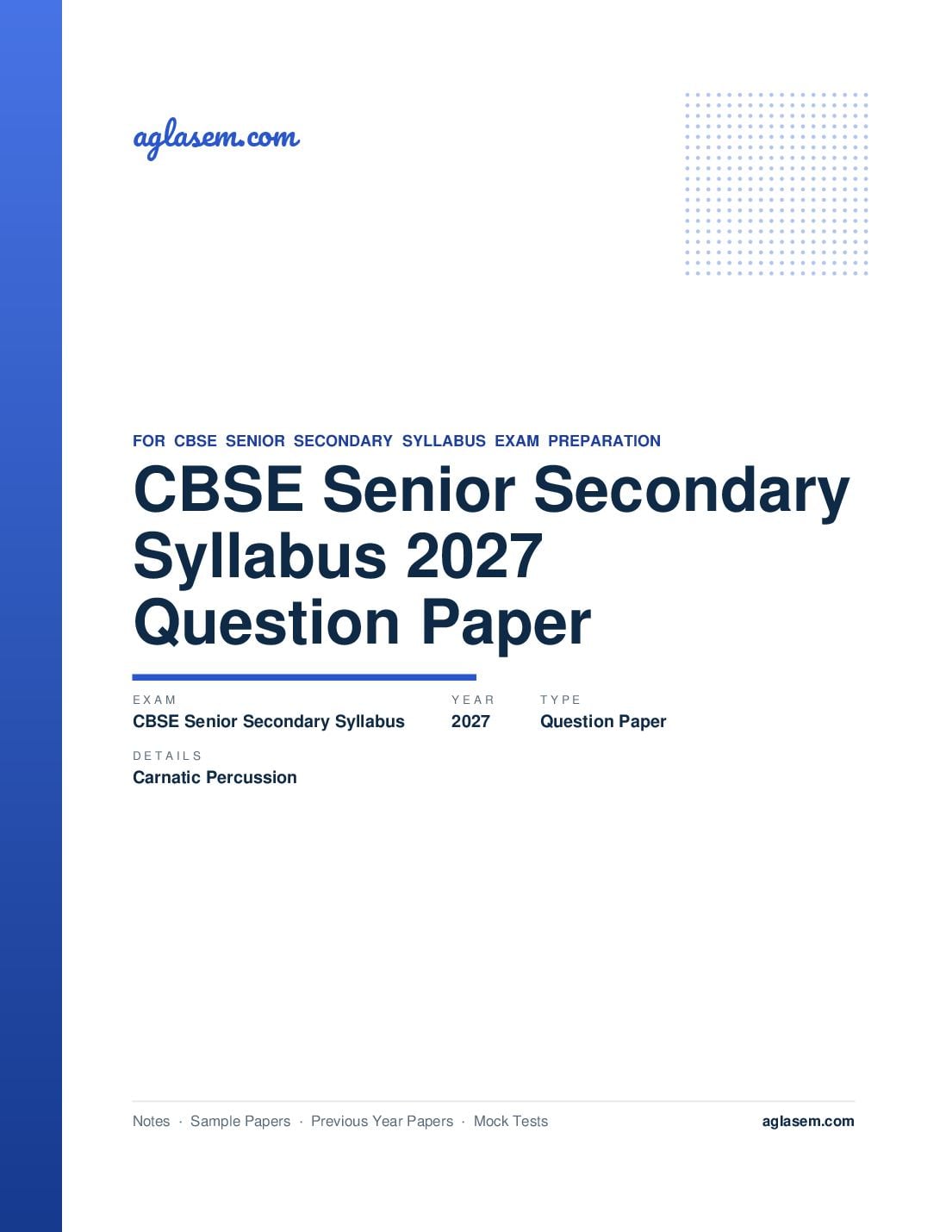 CBSE Senior Secondary Syllabus 2027 Carnatic Percussion - Page 1 of 8