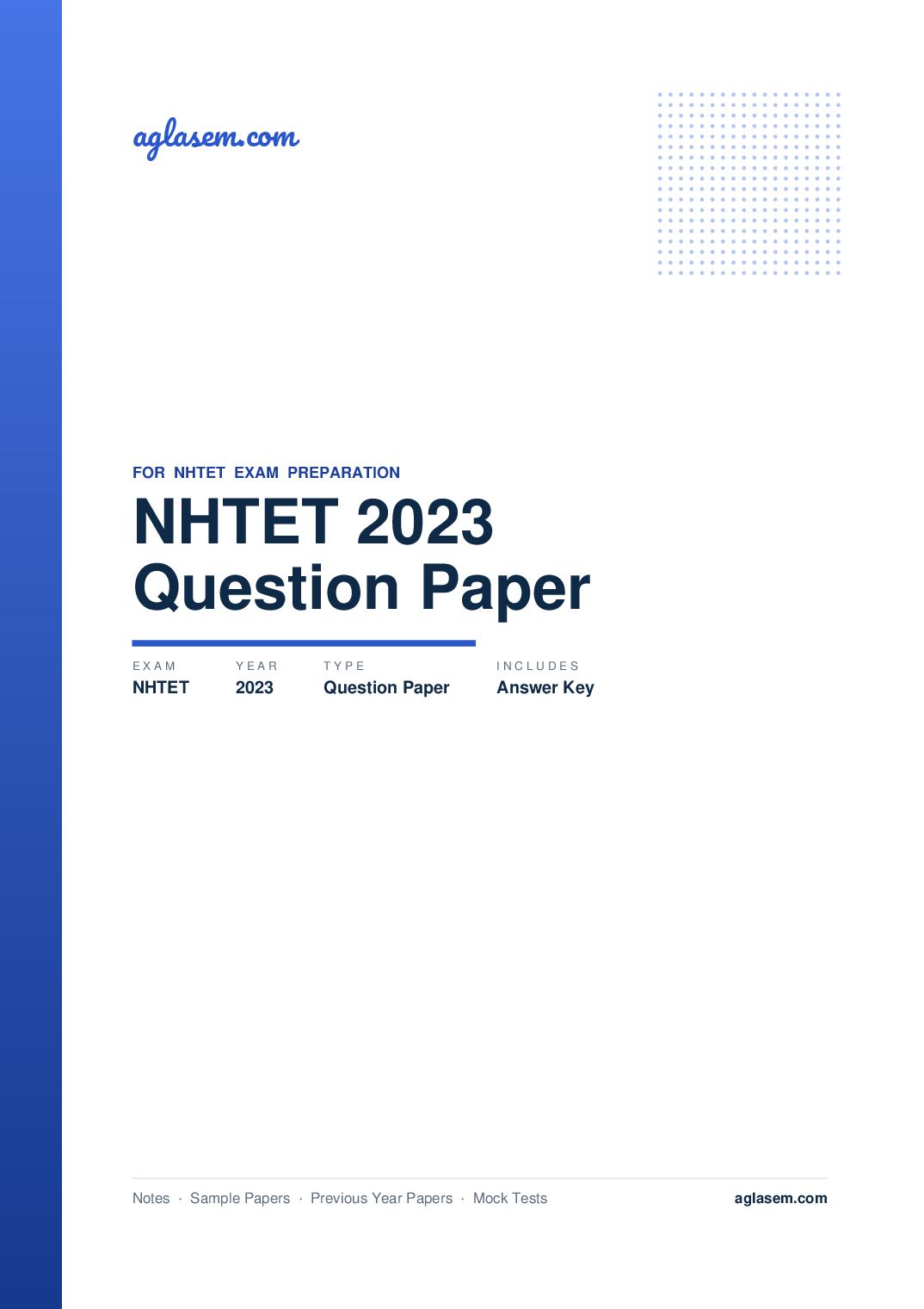 NHTET 2023 Question Paper with Answer Key - Page 1 of 80
