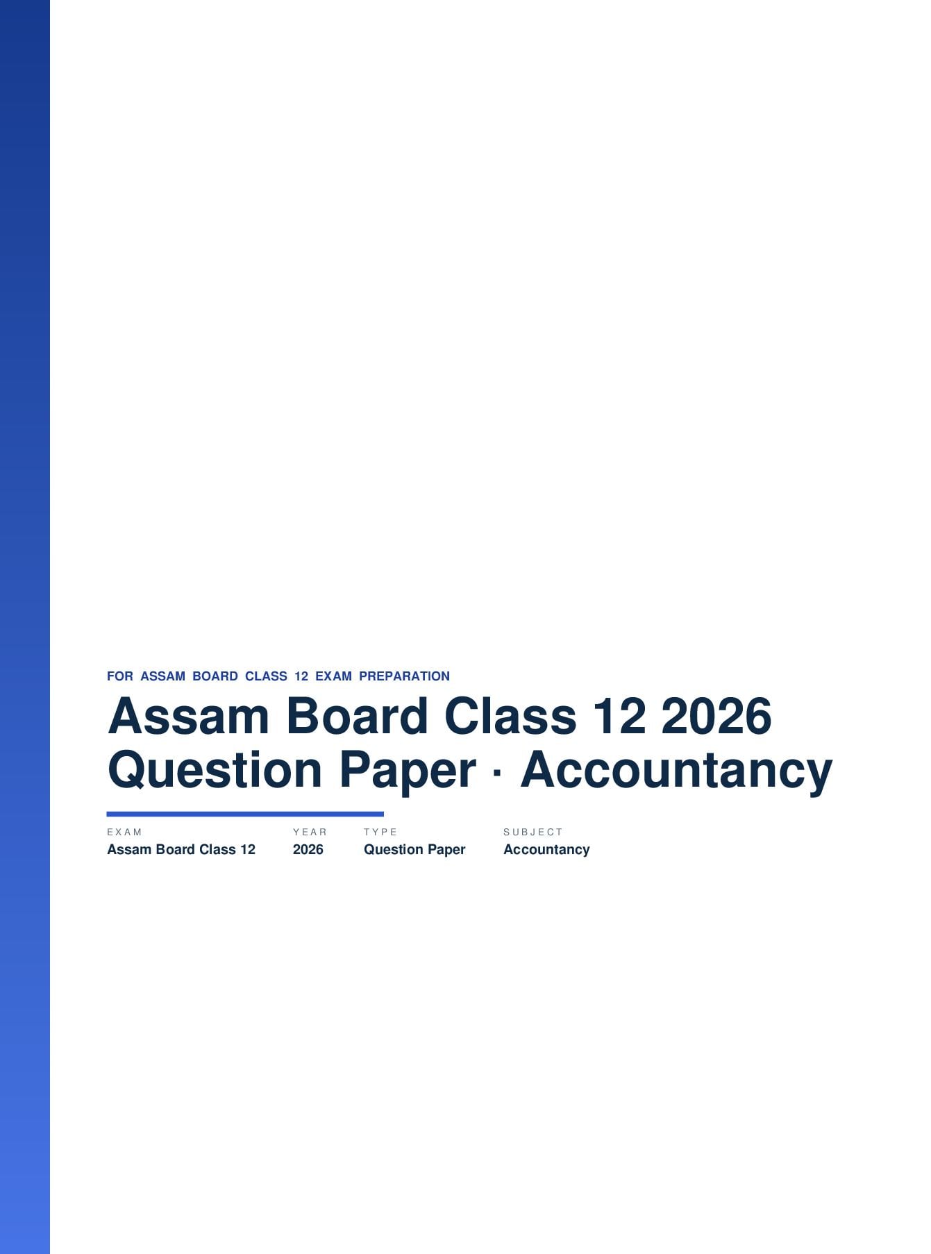 Assam Board Class 12 Question Paper 2026 Accountancy - Page 1 of 24