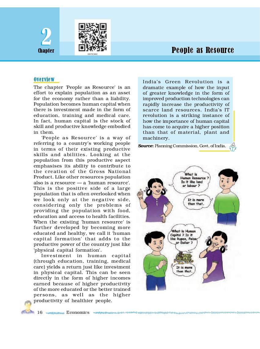 NCERT Book Class 9 Social Science (Economics) Chapter 2 People as Resource - Page 1