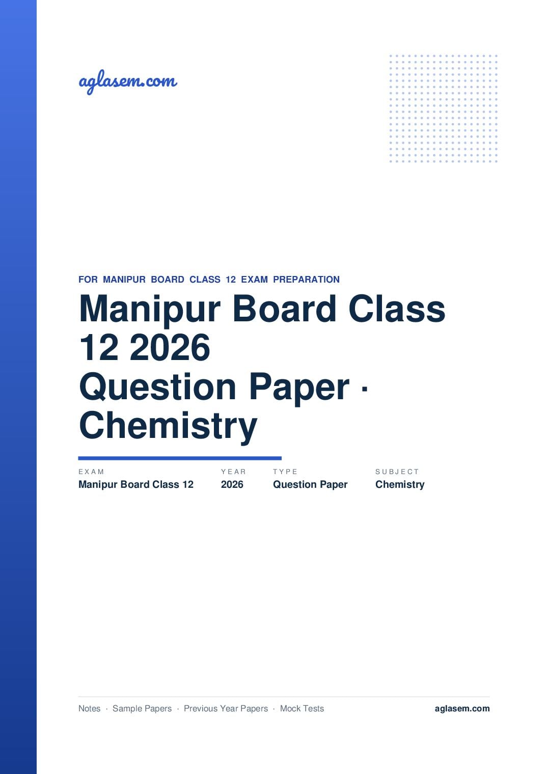 Manipur Board Class 12 Question Paper 2026 for Chemistry - Page 1 of 9