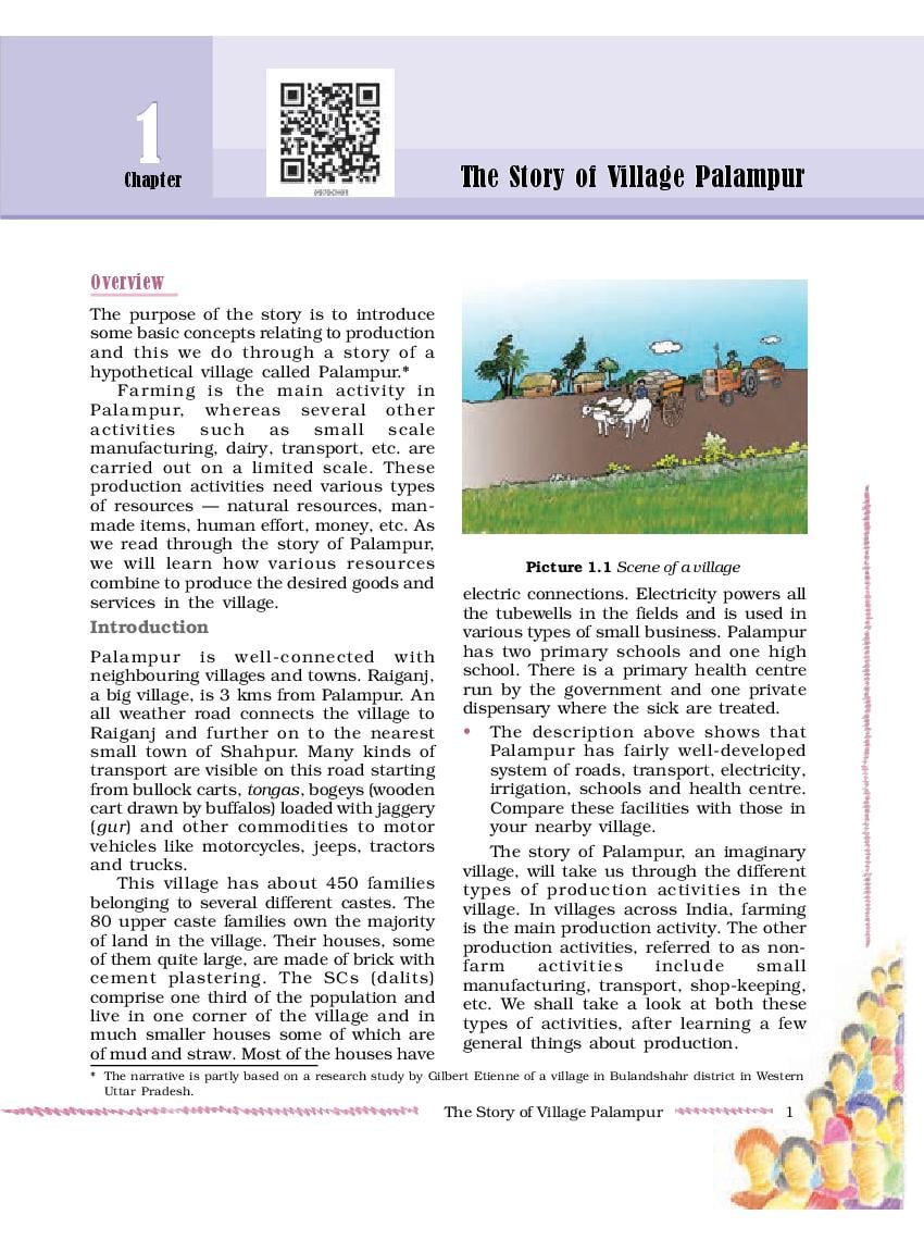 NCERT Book Class 9 Social Science (Economics) Chapter 1 The Story of Village Palampur - Page 1