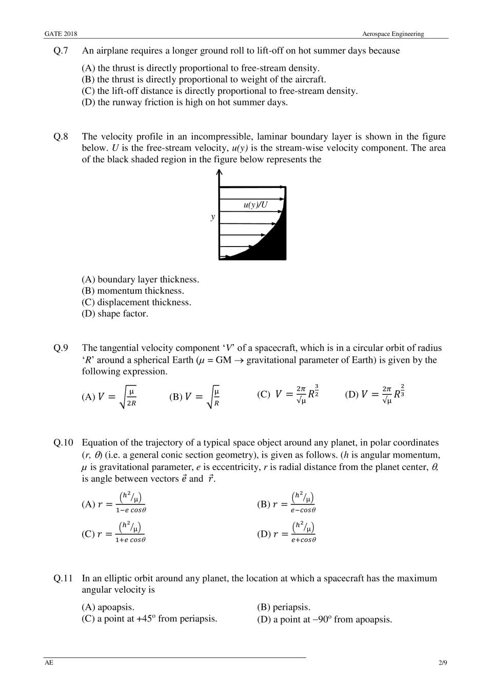 GATE 2018 Question Papers PDF with Answers (38 Papers)