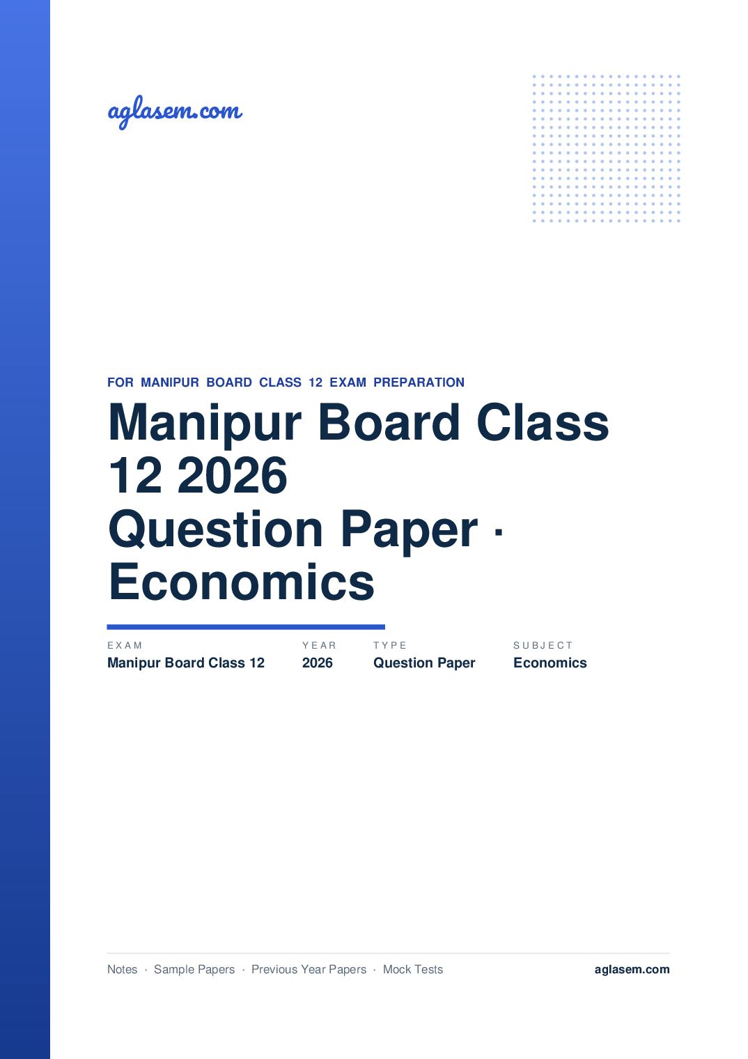 Manipur Board Class 12 Question Paper 2026 for Economics - Page 1 of 11