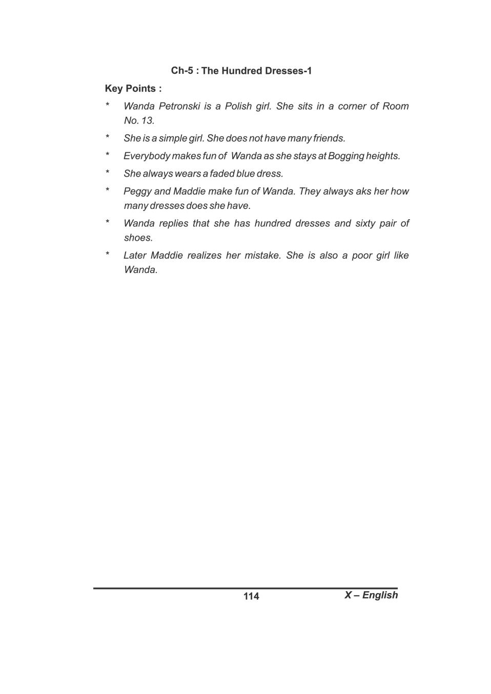 NCERT Solutions for Class 10 English First Flight Chapter 6 The Hundred  Dresses II, Animals