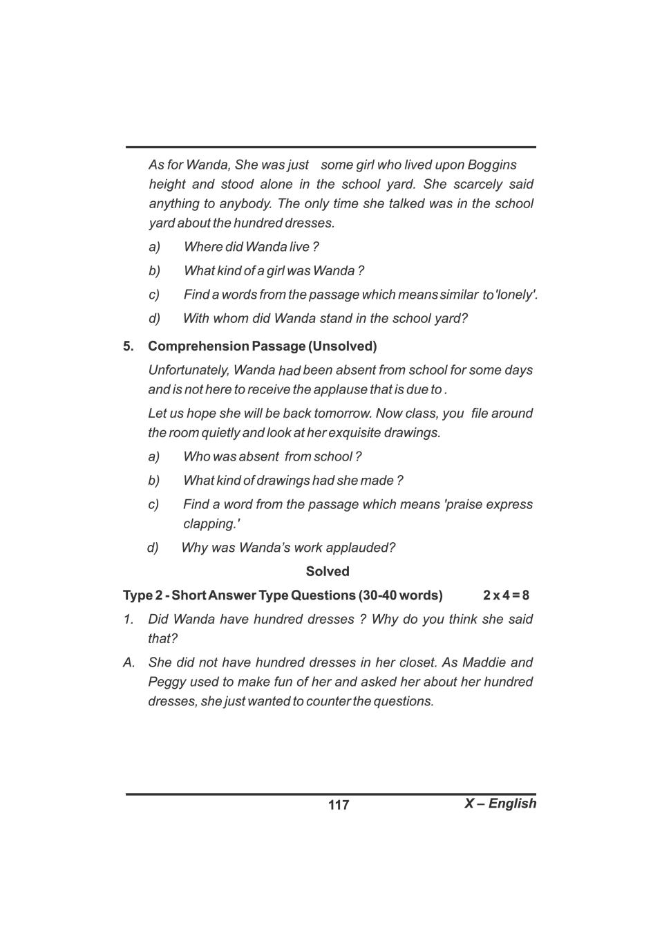 The Hundred Dresses Chapter 3-4 - ESL worksheet by teacherdong