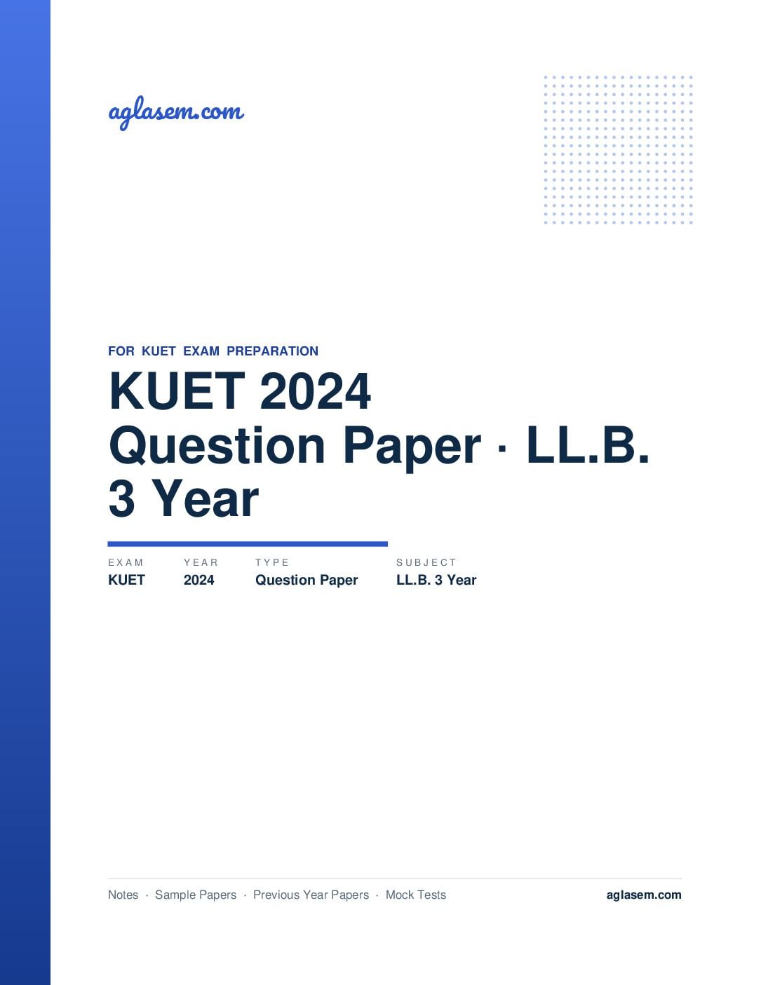 KUET 2024 Question Paper LL.B. 3 Year - Page 1 of 8