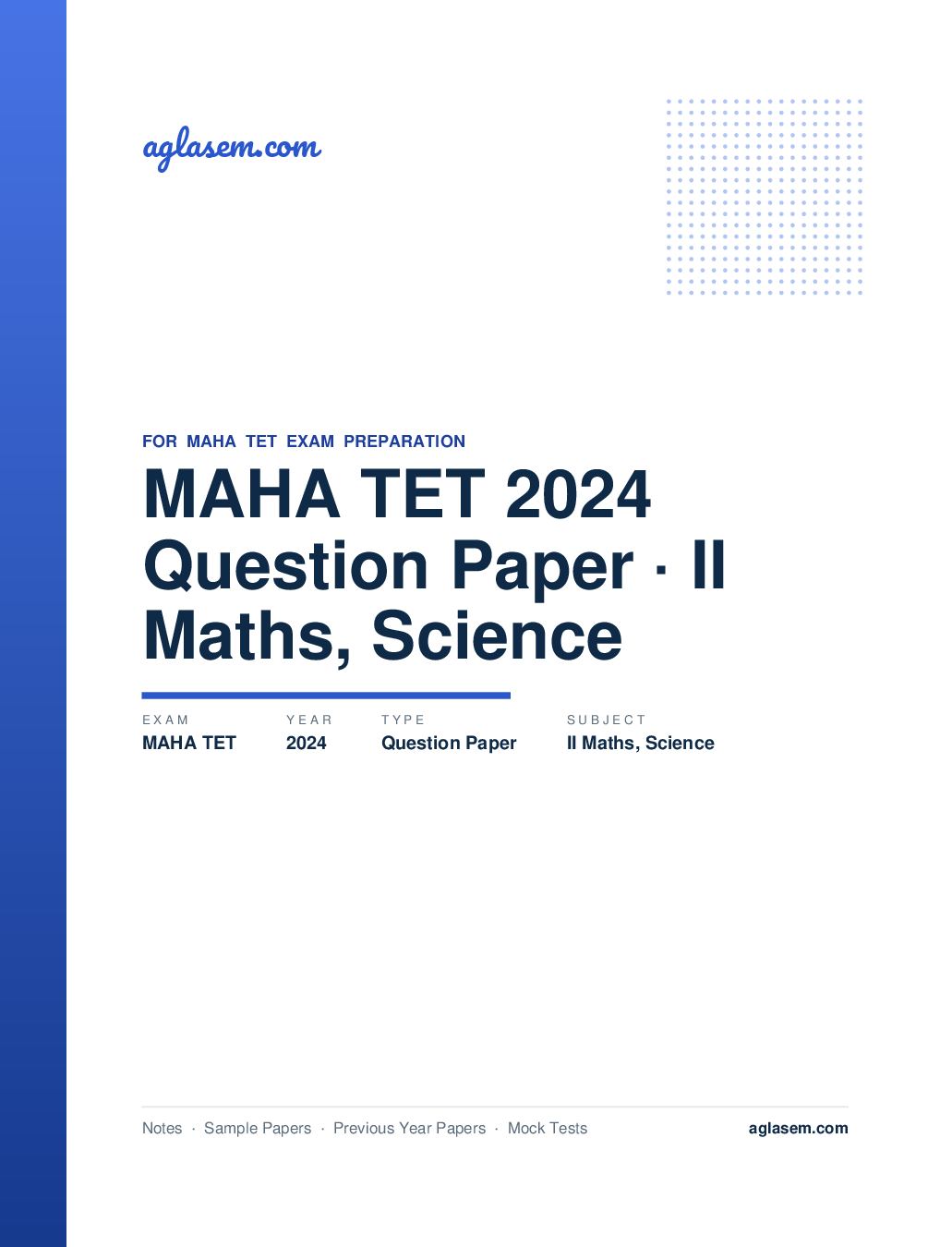 MAHA TET 2024 Question Paper II Maths & Science - Page 1 of 17