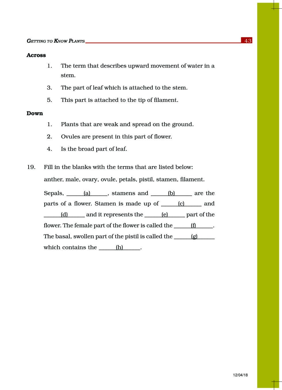 NCERT Exemplar Class 6 Science Chapter 7 Getting to Know Plants