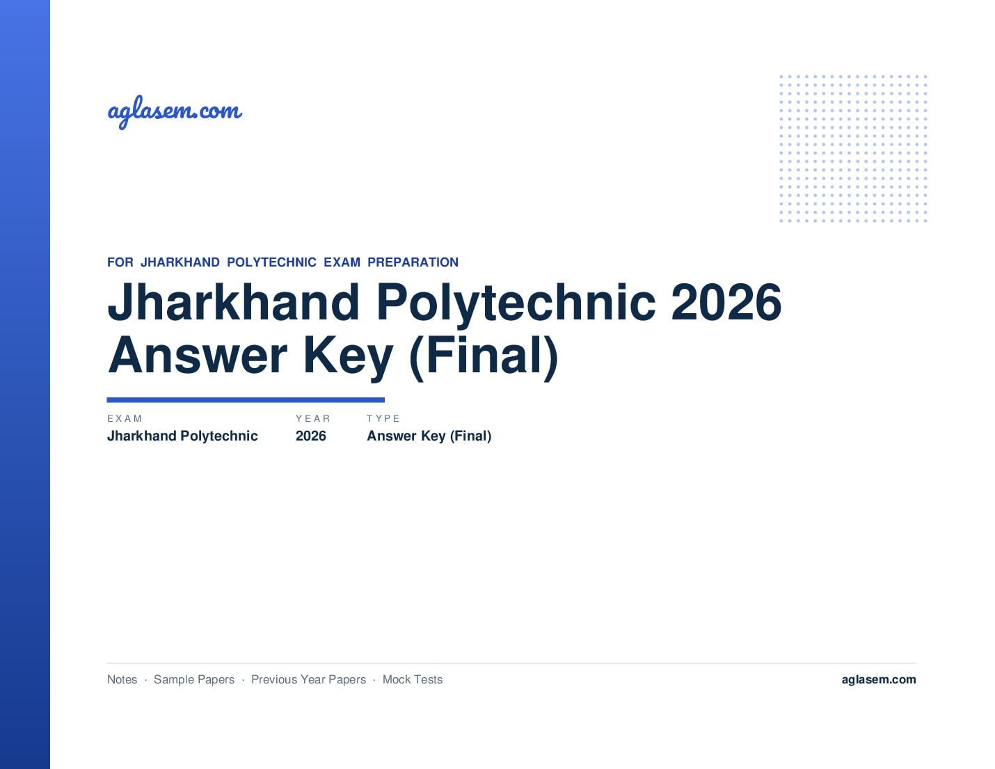 Jharkhand Polytechnic 2026 Answer Key (Final) - Page 1 of 2