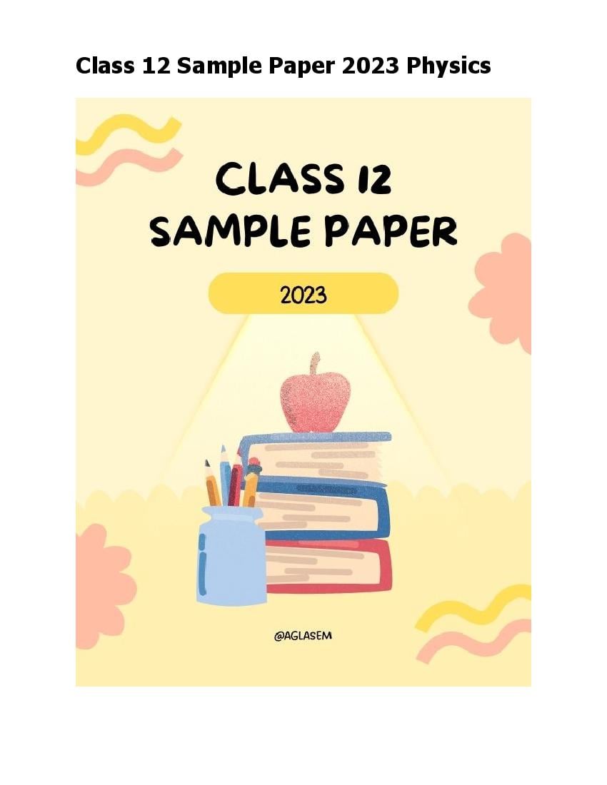 Class 12 Sample Paper 2023 Physics (Hindi Medium) - Page 1