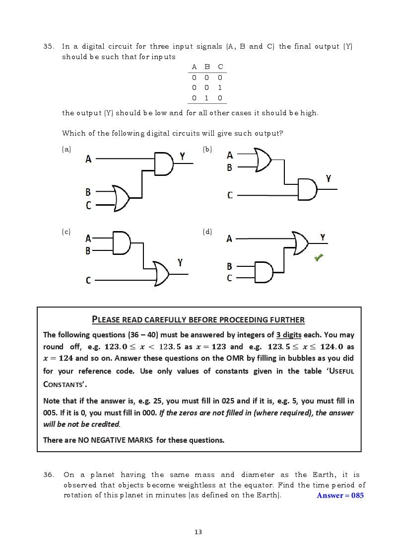 TIFR GS 2016 Question Paper PDF (8 Papers incl. Wildlife Biology)