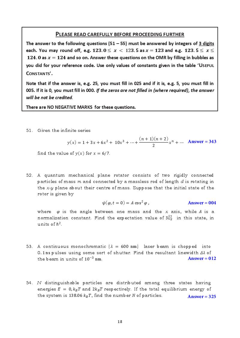 TIFR GS 2016 Question Paper PDF (8 Papers incl. Wildlife Biology)