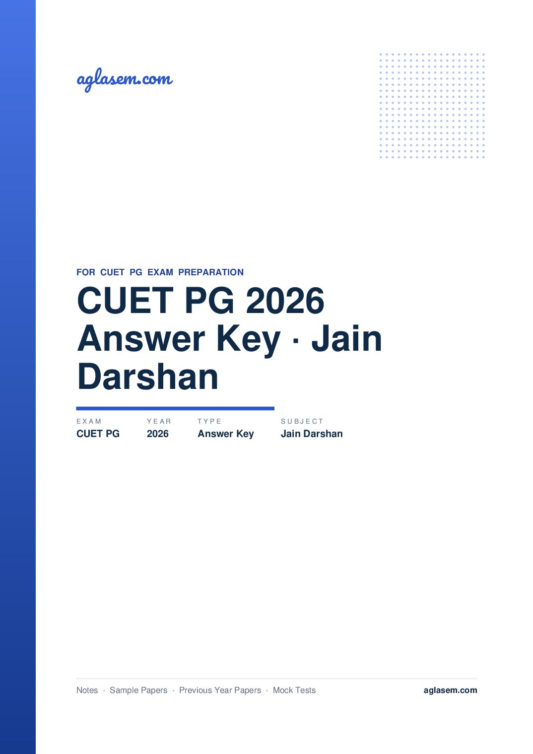 CUET PG 2026 Answer Key Jain Darshan - Page 1 of 2
