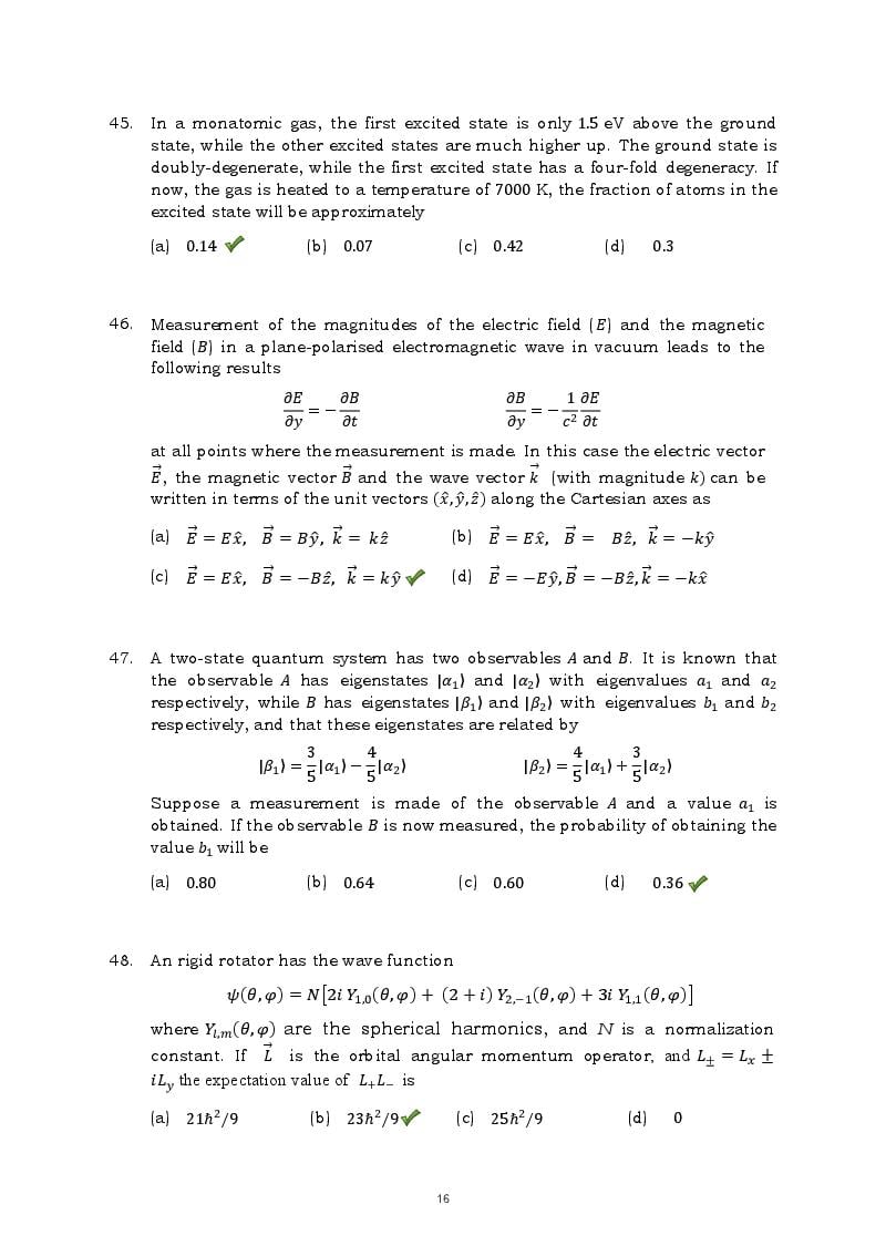 TIFR GS 2015 Question Paper PDF with Answers (7 Papers)