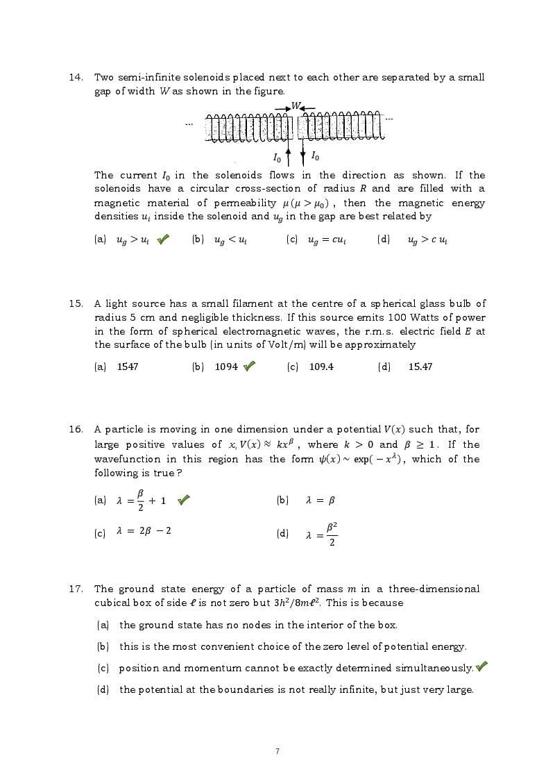 TIFR GS 2015 Question Paper PDF with Answers (7 Papers)