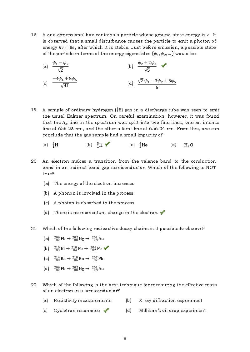 TIFR GS 2015 Question Paper PDF with Answers (7 Papers)