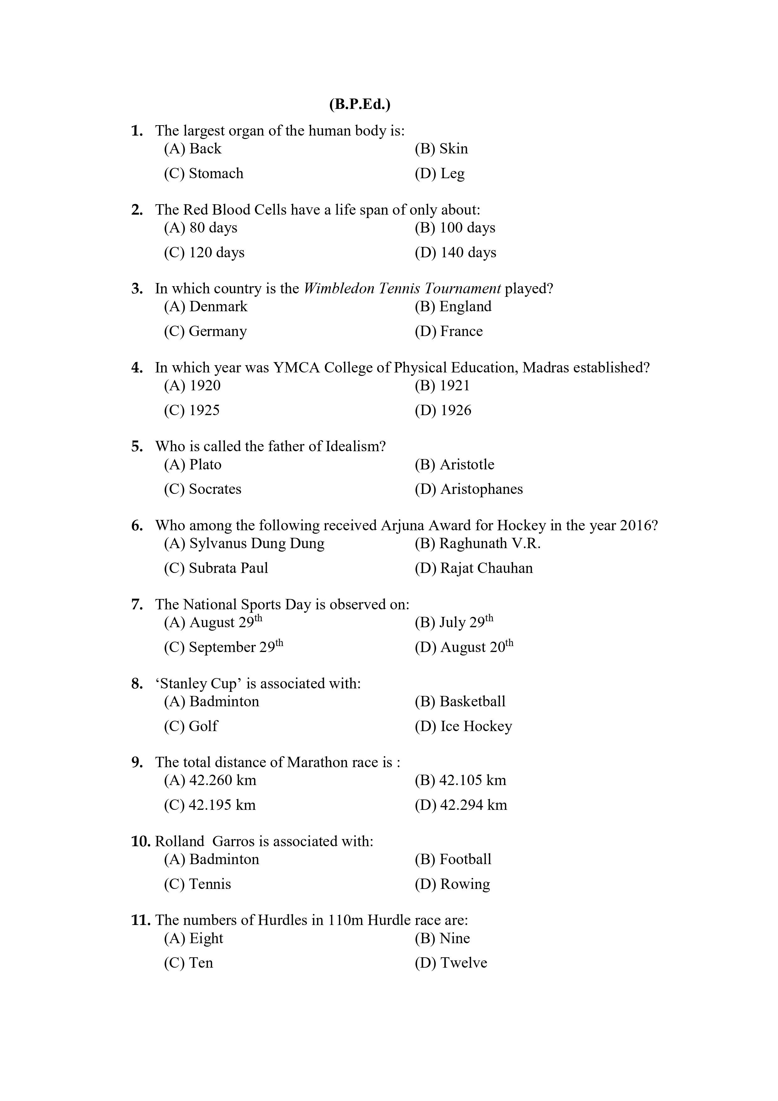 PU CET PG 2021 Question Paper - Page 1