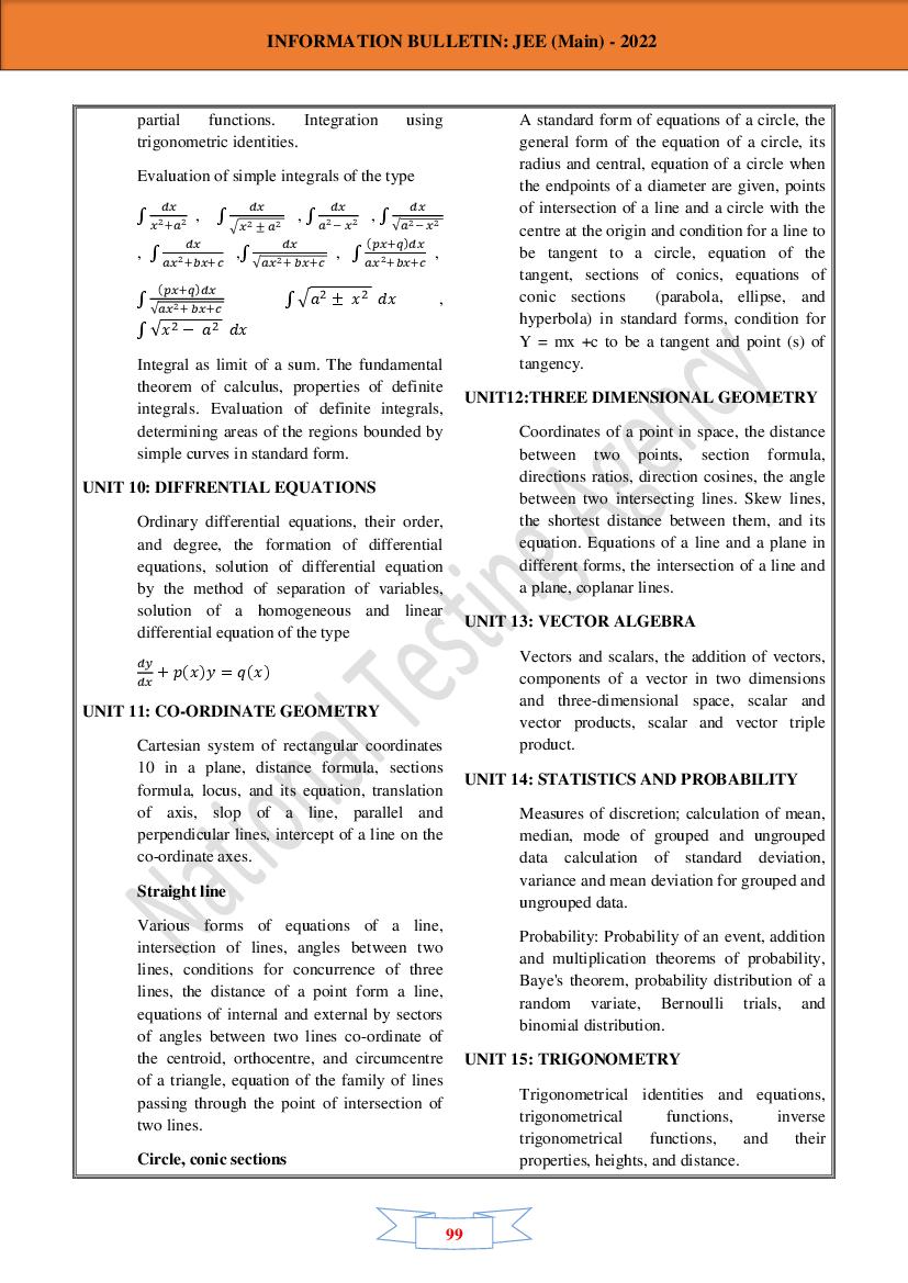 JEE Main 2022 Syllabus PDF - Syllabus With Weightage, Exam Pattern