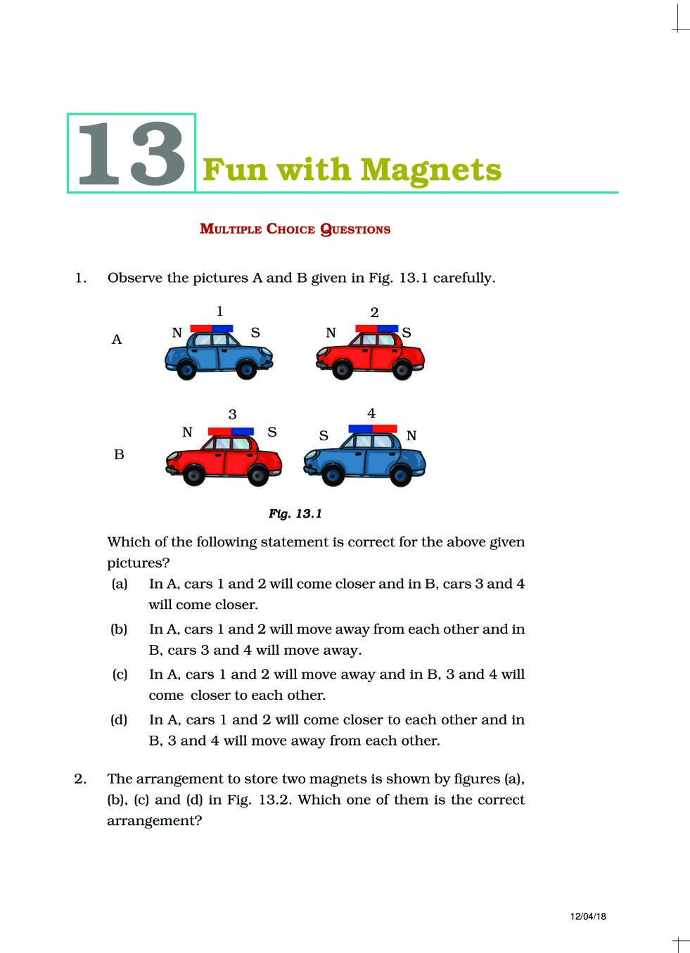 NCERT Exemplar Class 06 Science Unit 13 Fun with Magnets - Page 1