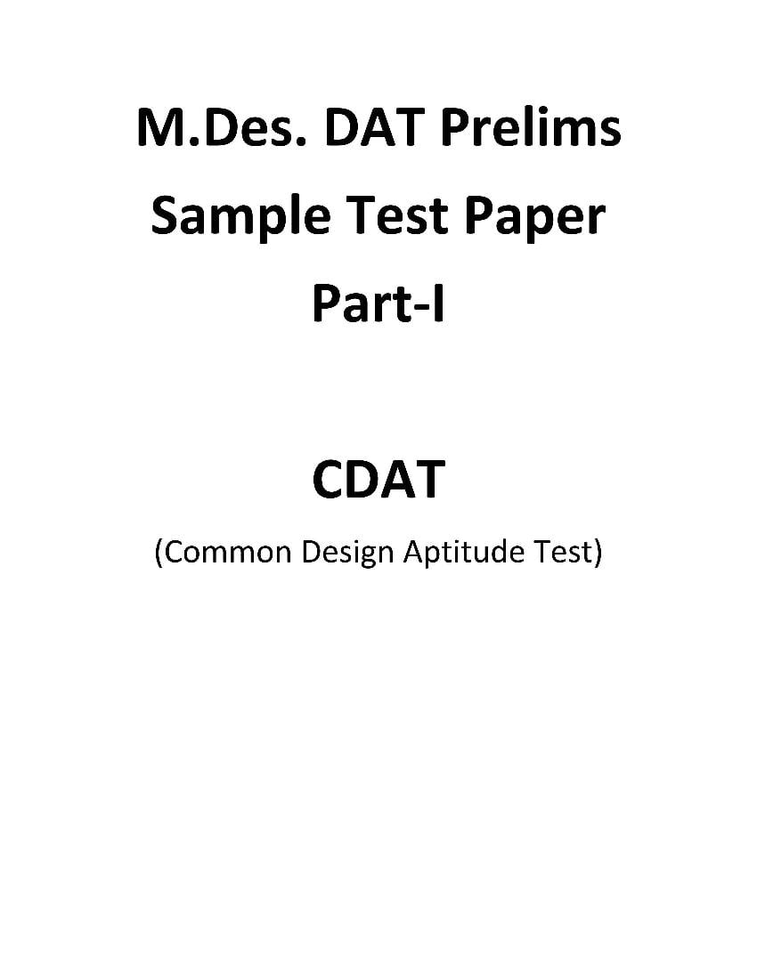 NID Sample Paper M.Des - Page 1