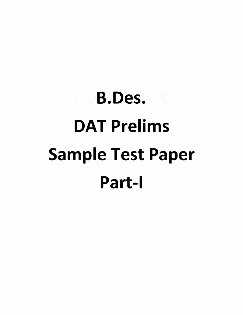 NID Sample Paper B.Des - Page 1