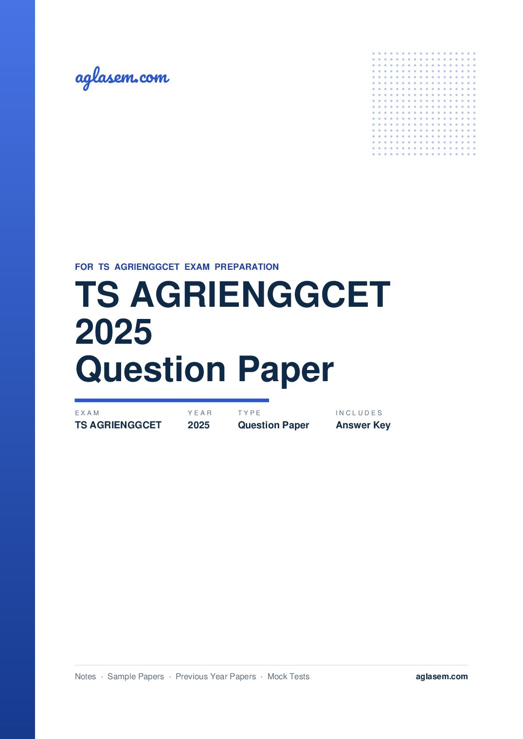 TS AGRIENGGCET 2025 Question Paper with Answer Key - Page 1 of 10