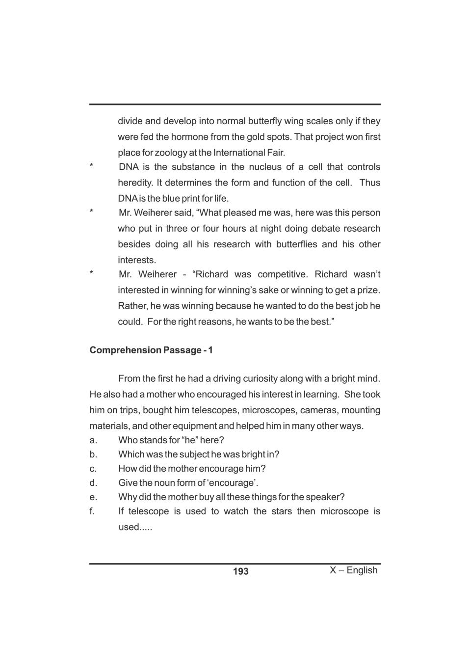 Class 10 English The Making of a Scientist Notes, Important Questions ...