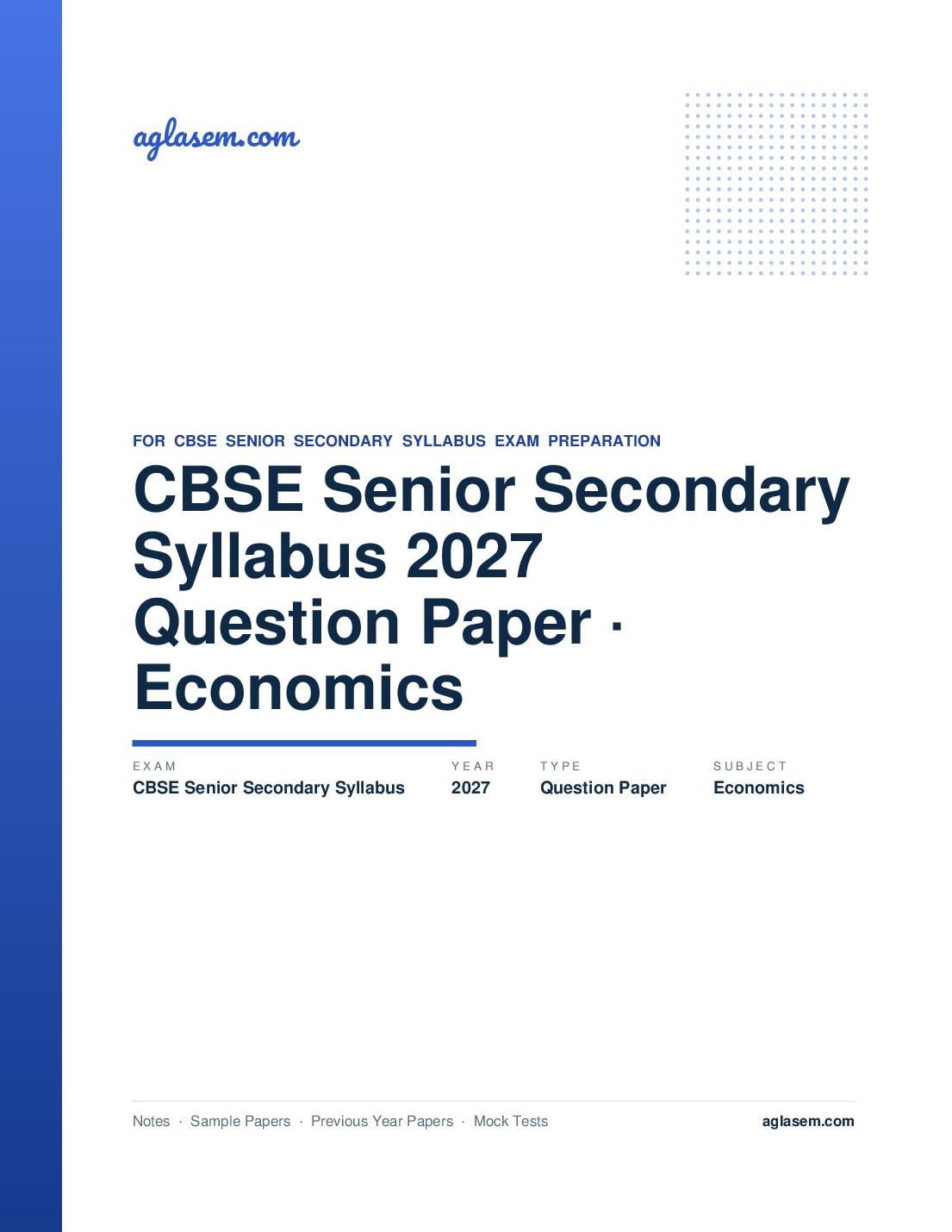 CBSE Senior Secondary Syllabus 2027 Economics - Page 1 of 13