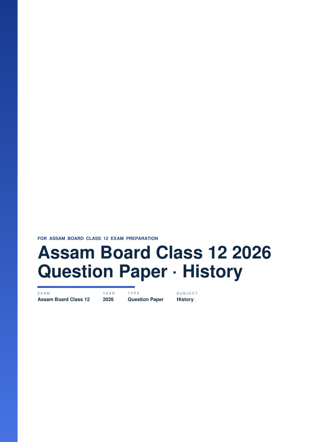 Assam Board Class 12 Question Paper 2026 History - Page 1 of 23