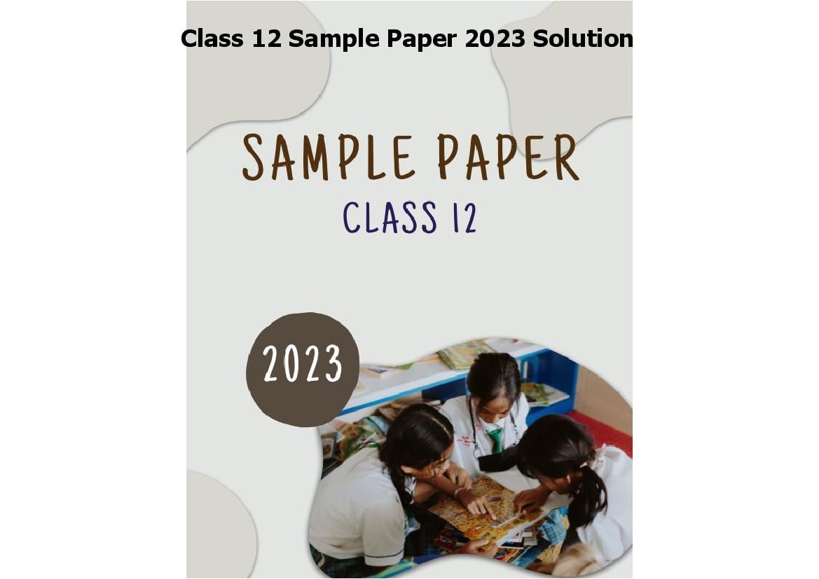 Class 12 Sample Paper 2023 Solutions Accountancy - Page 1